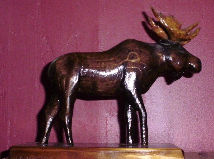 Woodcarving Young Bull  Moose  Wood Carvings 