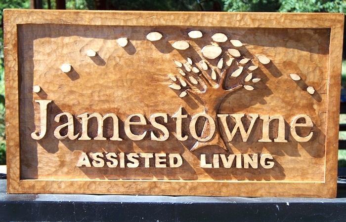 Jamestowne Assisted Living Sign Wood Carvings 