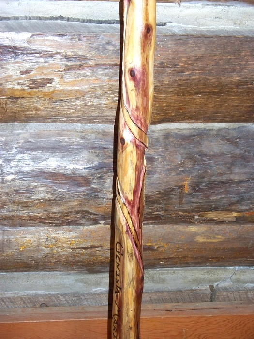 Hand Carved Cane on cedar Wood Carvings 