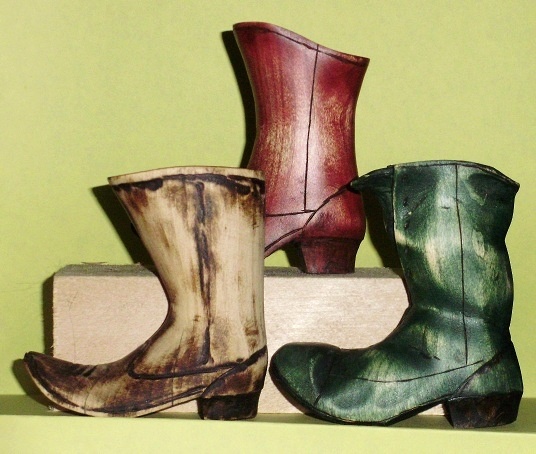 Hand Carved Boot Collection Wood Carvings 