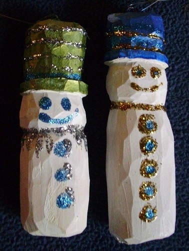 Hand Carved Snowman Collections Wood Carvings 