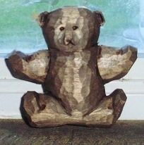 Hand Carved Teddy Bear Ornament Wood Carvings 