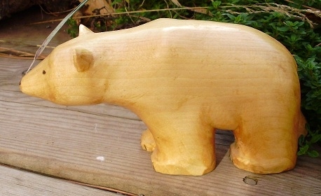Hand Carved Polar Bear   Wood Carvings 
