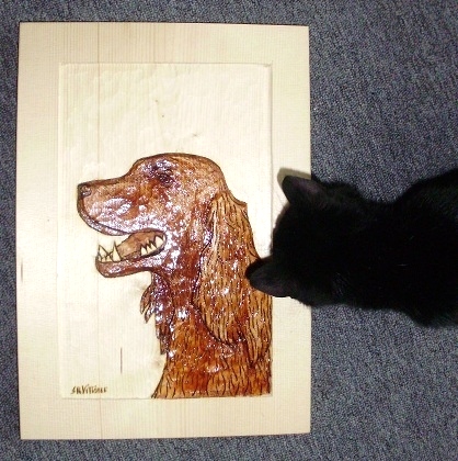 Hand Carved Irish Setter Wood Carvings 
