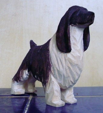 Hand Carved Spaniel Wood Carvings 