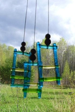 Wind Chimes with Hand Carved Flowers  Wood Carvings 
