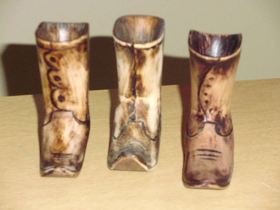 Hand Carved Boots Wood Carvings 