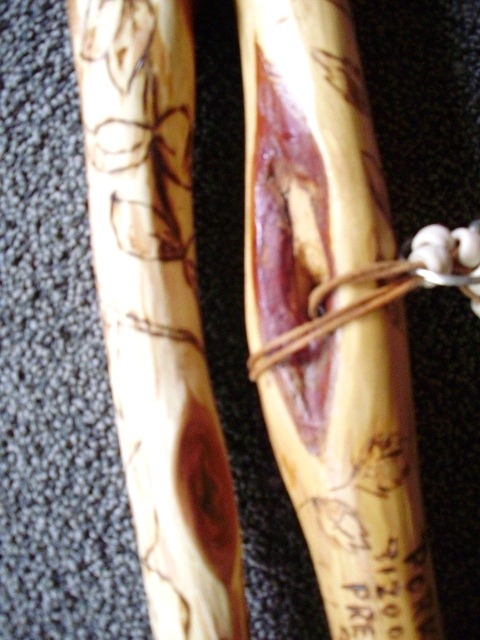 Hand Carved Diamond Willow Walking Sticks Wood Carvings 