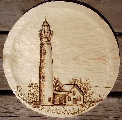 Wood Carving of an Old Light House Wood Carvings 