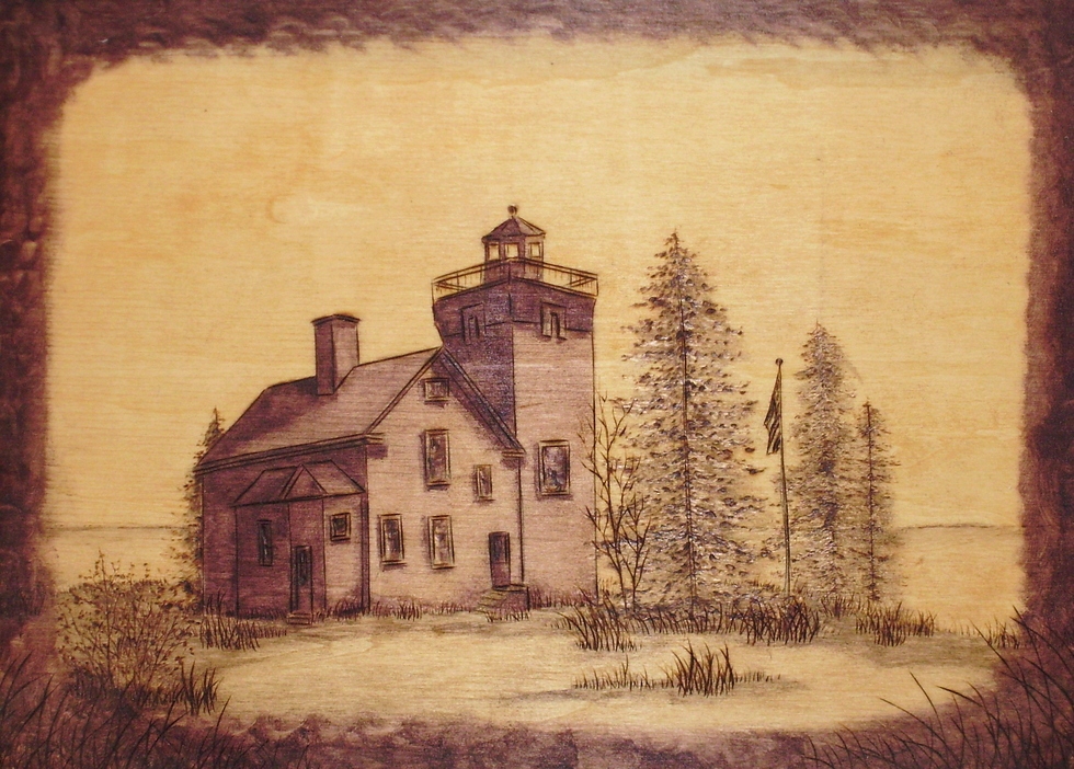 Wood Carvings Light House 2 Wood Burning Wood Burning and Art Work