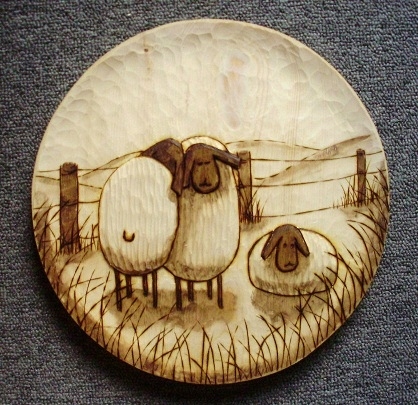 Hand Carved Sheep  Wood Carvings 