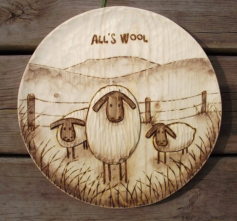 Hand Carved Sheep  Wood Carvings 