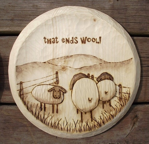 Hand Carved Sheep  Wood Carvings 