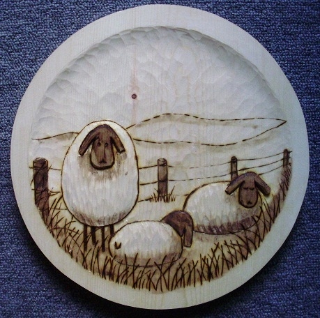 Hand Carved Sheep  Wood Carvings 