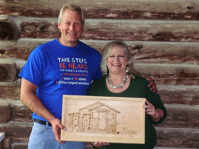 Two Carvers Sign Wood Carvings 