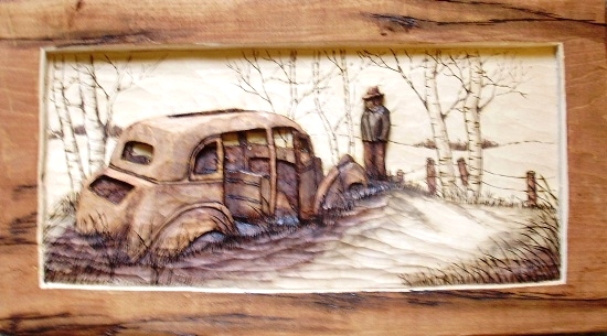 wood car carving