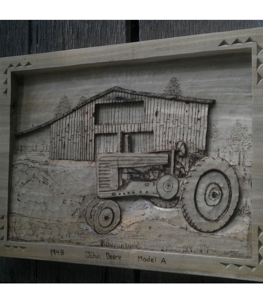 1948 JOHN DEERE TRACTOR Wood Carvings 