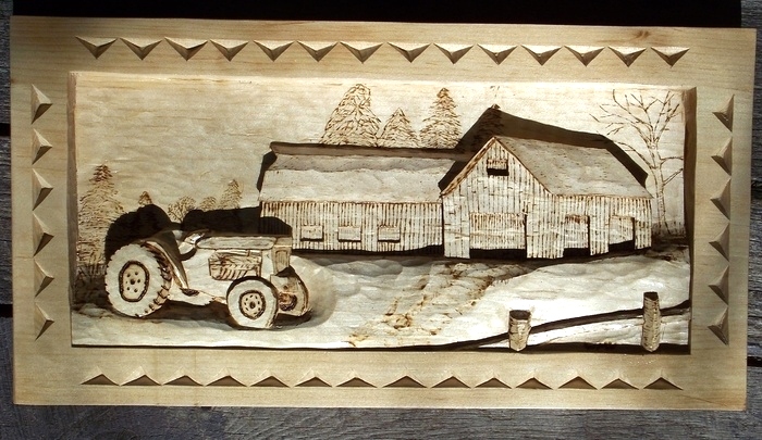Grandpa's Tractor Wood Carvings 