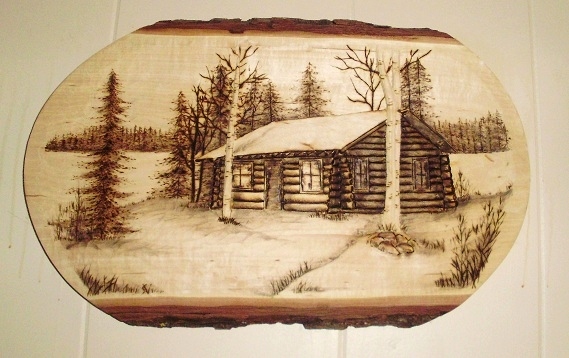 Log Cabin on the Lake Wood Carvings 