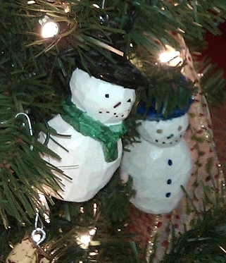 Personalized  Snowman Collection Wood Carvings 