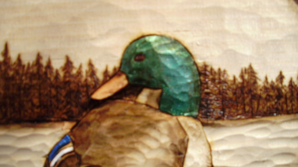 Hand Carved Mallard Duck Relief  Wood Carvings 