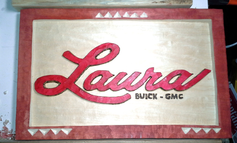 Laura Buick GMC Wall Plaque Wood Carvings 