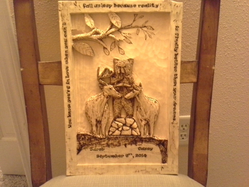 Hand Carved Wedding Plaque Wood Carvings 