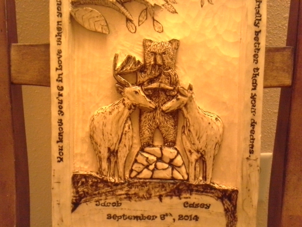 Hand Carved Wedding Plaque Wood Carvings 