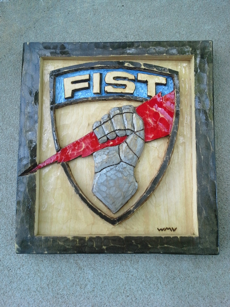 Fire Support Team Army Badge Wood Carvings 