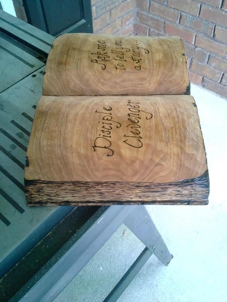 Hand Carved Open Book Wood Carvings 
