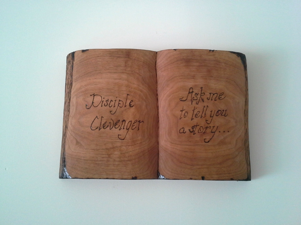 Hand Carved Open Book Plaque  Wood Carvings 