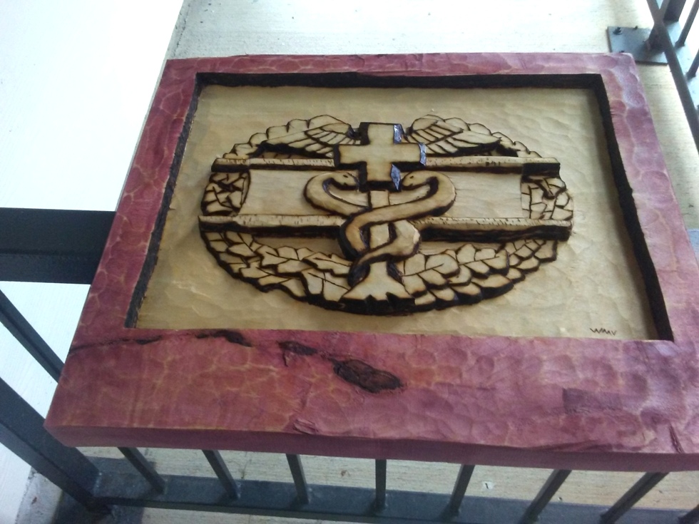 Medical Combat Badge Wood Carvings 