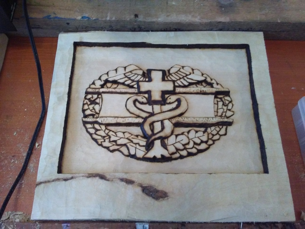 Medical Combat Badge Wood Carvings 