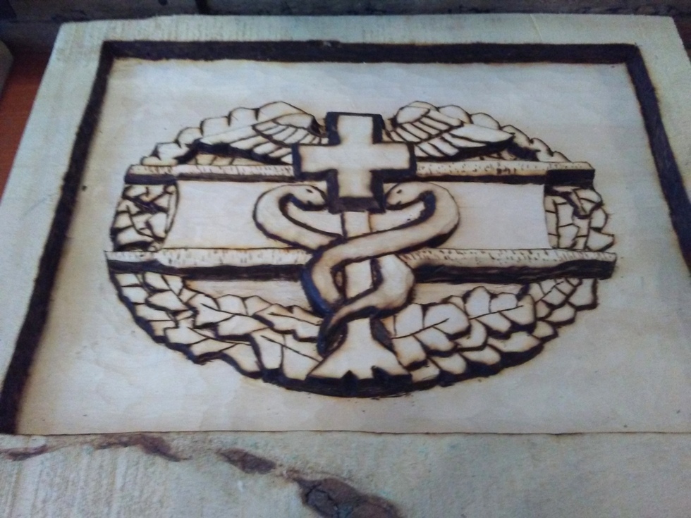 Medical Combat Badge Wood Carvings 