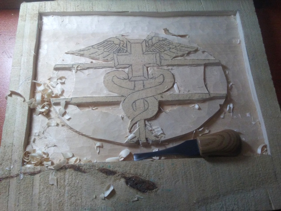 Medical Combat Badge Wood Carvings 