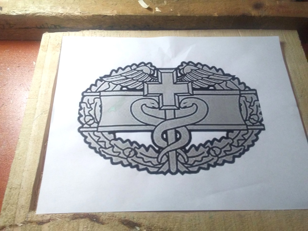 Medical Combat Badge Wood Carvings 