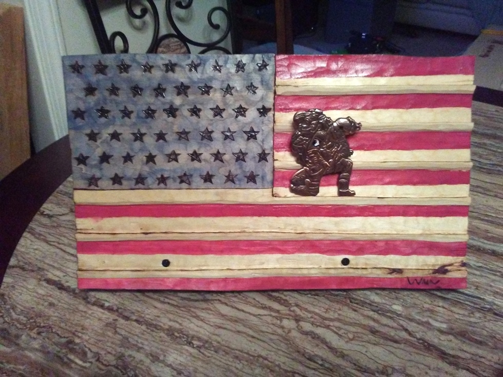 American Flag Coin holder Wood Carvings 