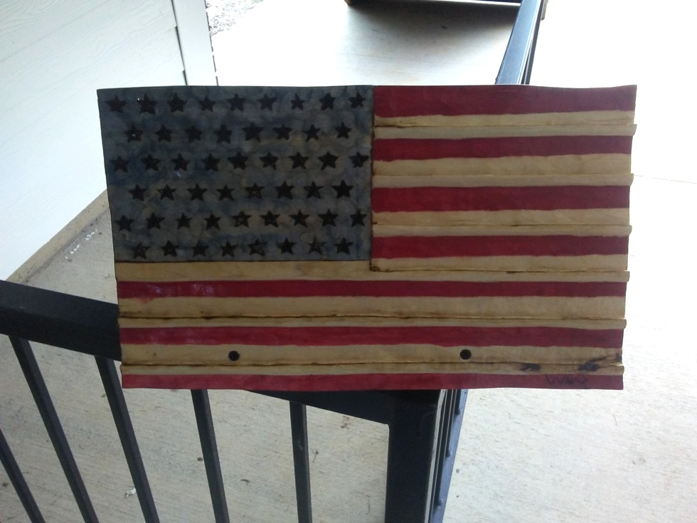 American Flag Coin holder Wood Carvings 
