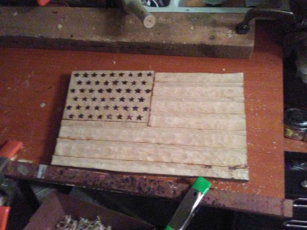 American Flag Coin holder Wood Carvings 
