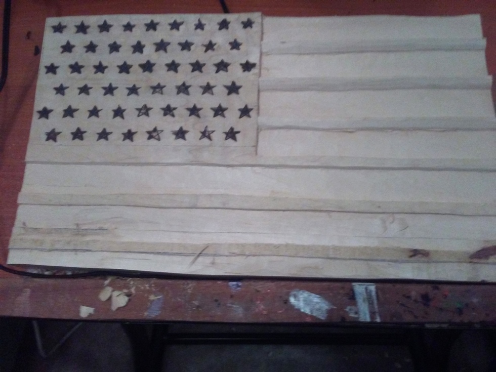 American Flag Coin holder Wood Carvings 