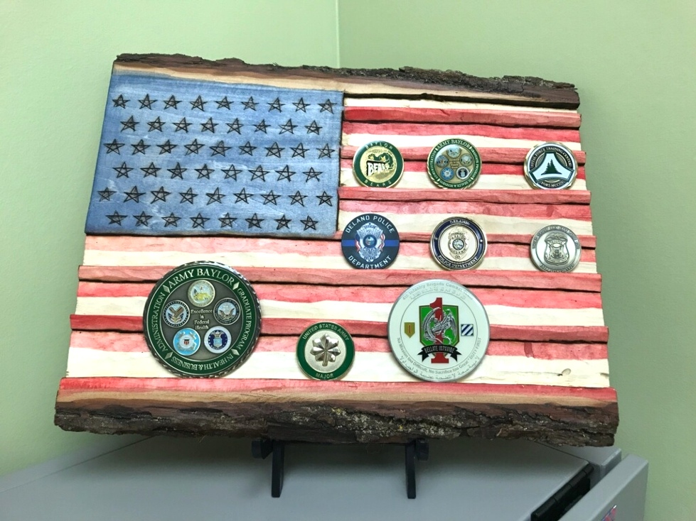 American Flag Coin Holder Wood Carvings 