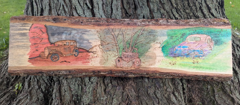 Abandoned Classic Cars Wood Carvings 