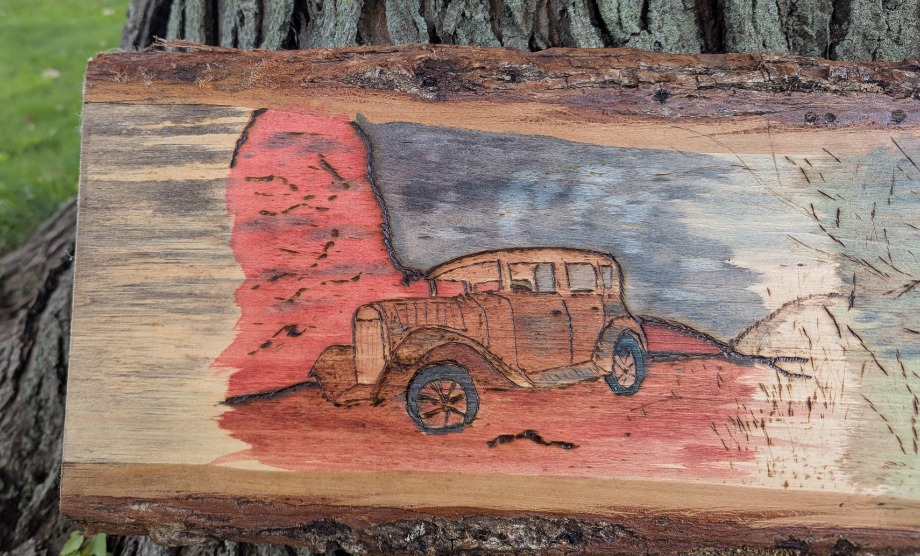 Abandoned Classic Cars Wood Carvings 