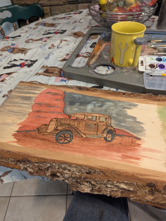 Abandoned Classic Cars Wood Carvings 