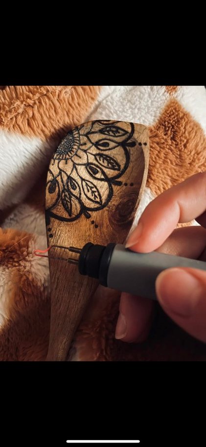 Wood Burned Spoons and Spatulas Wood Carvings 