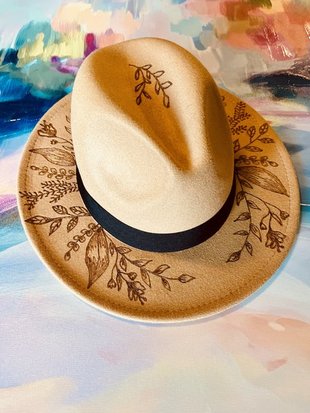 Herb Garden Fashion Hat Wood Carvings 
