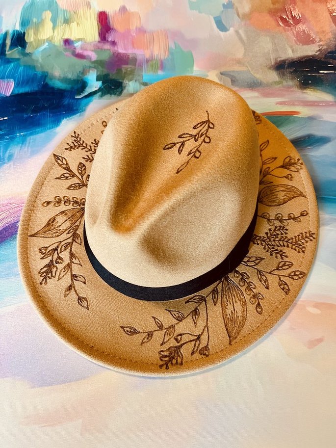 Herb Garden Fashion Hat Wood Carvings 
