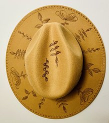 Herb Garden Fashion Hat Wood Carvings 