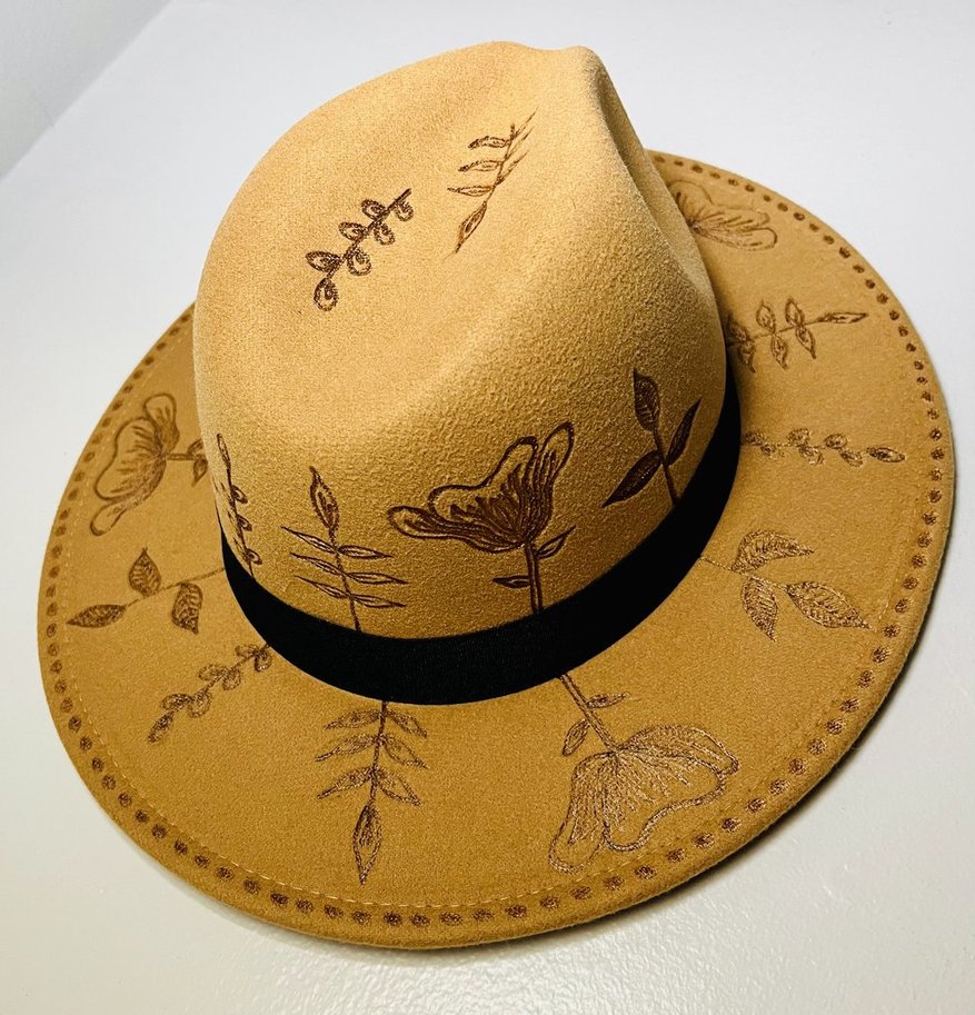 Herb Garden Fashion Hat Wood Carvings 