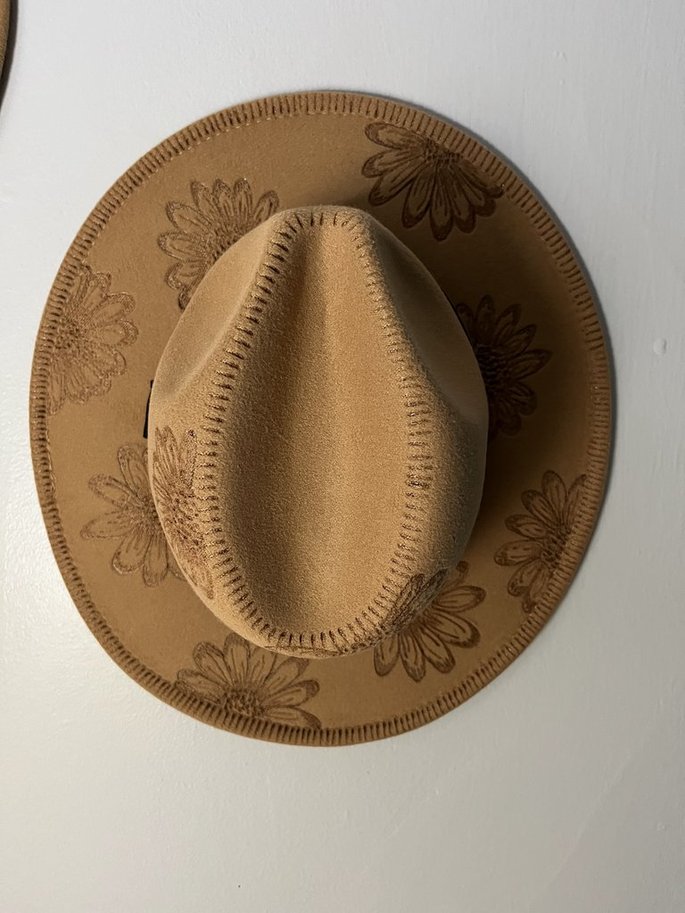 Full Sunflower Fashion Hat  Wood Carvings 